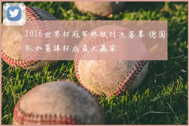 2016世界杯冠军终极对决落幕 德国队加冕捧杯成最大赢家